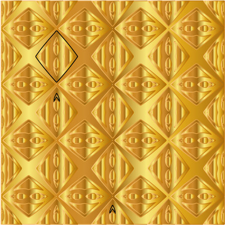 Geometric vector pattern with yellow and white gradient. gold ornament for wallpapers and background.のイラスト素材