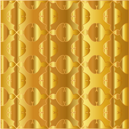 Geometric vector pattern with yellow and white gradient. gold ornament for wallpapers and backgrounds.のイラスト素材
