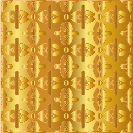 Geometric vector pattern with yellow and white gradient. gold ornament for wallpapers and backgrounds.のイラスト素材