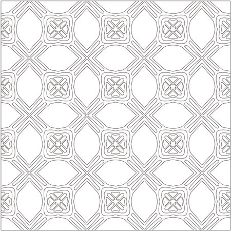 Vector pattern with symmetrical elements. Repeating geometric tiles from striped elements. black patterns.のイラスト素材