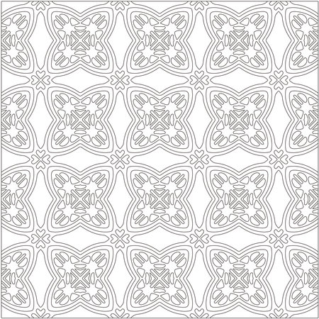 Vector pattern with symmetrical elements. Repeating geometric tiles from striped elements. black patterns.のイラスト素材
