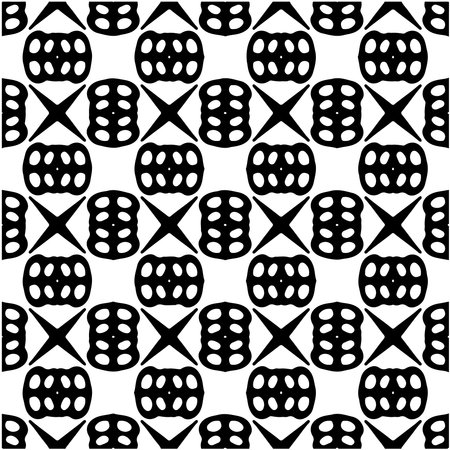 Seamless vector pattern in geometric ornamental style. Black ornament.のイラスト素材