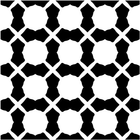 Seamless vector pattern in geometric ornamental style. Black ornament.のイラスト素材