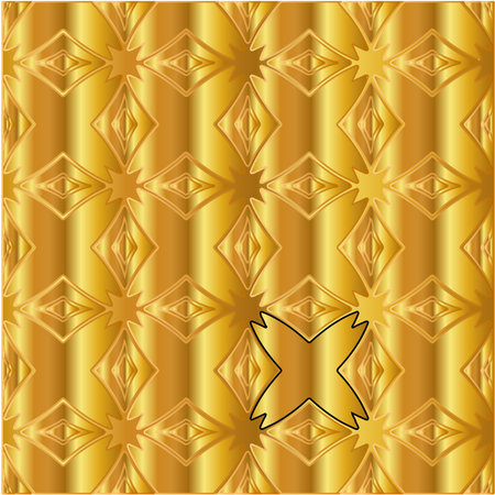 Geometric vector pattern with yellow and white gradient. gold ornament for wallpapers and backgrounds.のイラスト素材