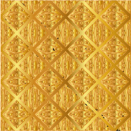 Geometric vector pattern with yellow and white gradient. gold ornament for wallpapers and backgrounds.のイラスト素材