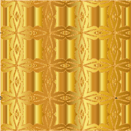 Geometric vector pattern with yellow and white gradient. gold ornament for wallpapers and backgrounds.のイラスト素材