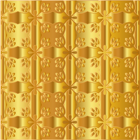 Geometric vector pattern with yellow and white gradient. gold ornament for wallpapers and backgrounds.のイラスト素材