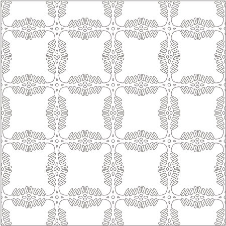 Vector pattern with symmetrical elements. Repeating geometric tiles from striped elements. black patterns.のイラスト素材