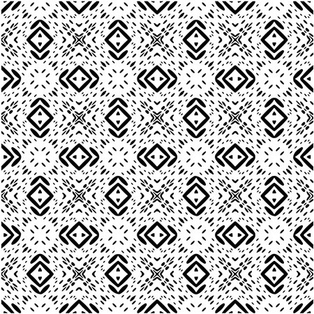 Seamless vector pattern in geometric ornamental style. Black ornament.のイラスト素材