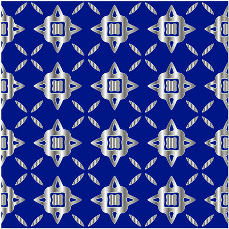 metal pattern on a blue background.のイラスト素材