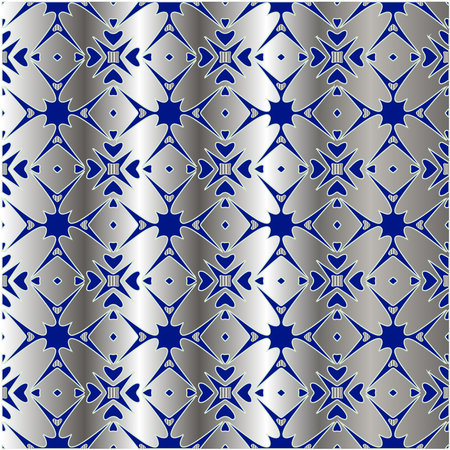 metal pattern on a blue background.のイラスト素材