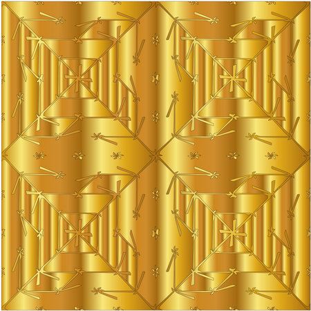 Geometric vector pattern with yellow and white gradient. gold ornament for wallpapers and backgroundsのイラスト素材