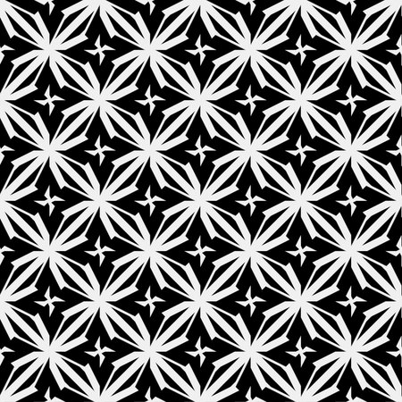 Seamless vector pattern in geometric ornamental style. Black ornament.のイラスト素材