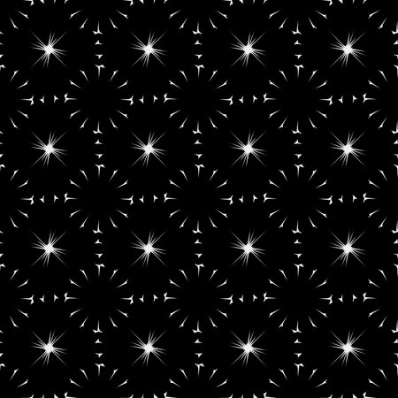 Seamless vector pattern in geometric ornamental style. Black ornament.のイラスト素材