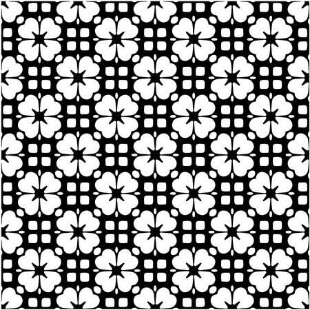 Seamless vector pattern in geometric ornamental style. Black ornament.のイラスト素材