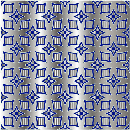 metal pattern on a blue background. pattern for fabric, wallpaper, packaging. Decorative print.のイラスト素材