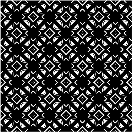 Flower geometric pattern. Seamless vector background. White and black ornament. Ornament for fabric, wallpaper, packaging.のイラスト素材