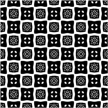Flower geometric pattern. Seamless vector background. White and black ornament. Ornament for fabric,...