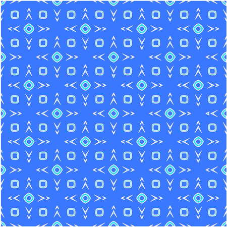 Geometric vector pattern with Aquamarine and blue colors. abstract ornament for wallpapers and backgrounds.のイラスト素材