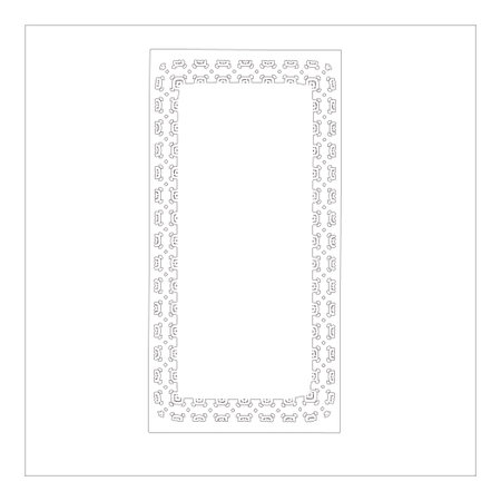Decorative line art frames for design template. Elegant element for design in Eastern style, place for text. Black outline floral border. Lace vector illustrationのイラスト素材