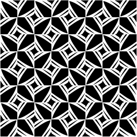 Seamless vector pattern in geometric ornamental style. Black ornamentのイラスト素材