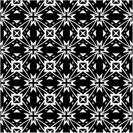 Seamless vector pattern in geometric ornamental style. Black ornamentのイラスト素材