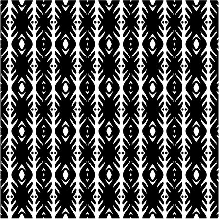 Seamless vector pattern in geometric ornamental style. Black ornamentのイラスト素材