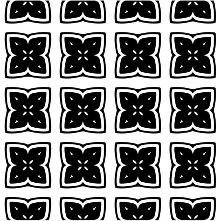 Seamless vector pattern in geometric ornamental style. Black and white pattern.のイラスト素材