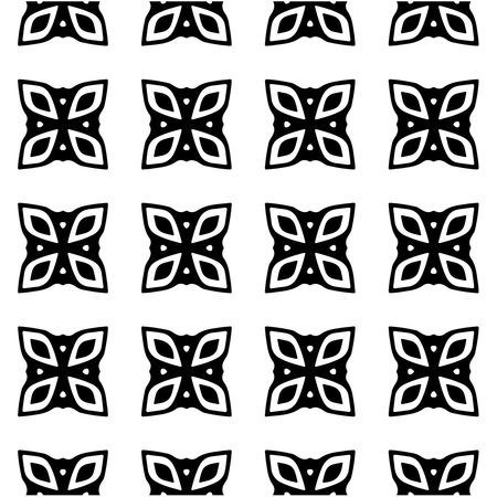 Seamless vector pattern in geometric ornamental style. Black and white pattern.のイラスト素材