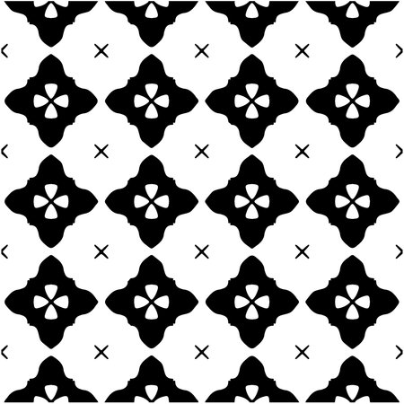 Seamless vector pattern in geometric ornamental style. Black and white pattern.のイラスト素材