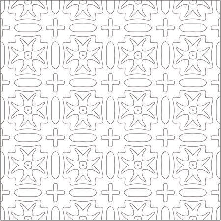 Vector pattern with symmetrical elements. Repeating geometric tiles from striped elements. black patterns.のイラスト素材