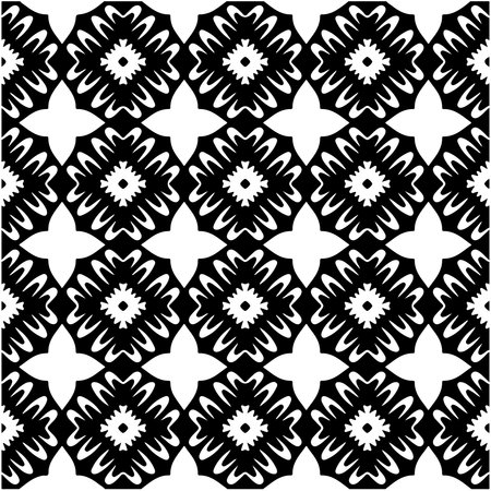 Seamless vector pattern in geometric ornamental style. Black and white pattern.のイラスト素材