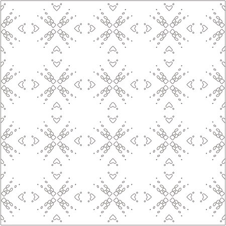 Vector pattern with symmetrical elements. Repeating geometric tiles from striped elements. black patterns.のイラスト素材