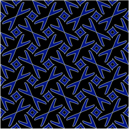 vector pattern in geometric ornamental style. Black and white and blue pattern.のイラスト素材