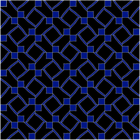 vector pattern in geometric ornamental style. Black and white and blue pattern.