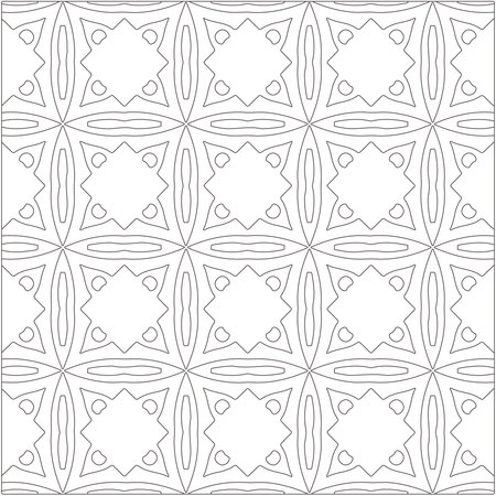 Vector pattern with symmetrical elements. Repeating geometric tiles from striped elements. black patterns.のイラスト素材