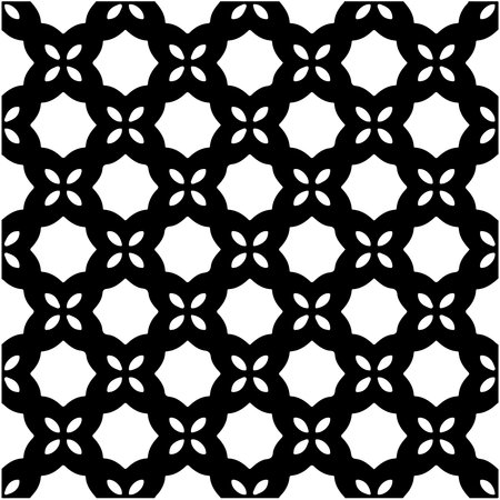 floral seamless pattern background.Geometric ornament for wallpapers and backgrounds. Black and white pattern.のイラスト素材