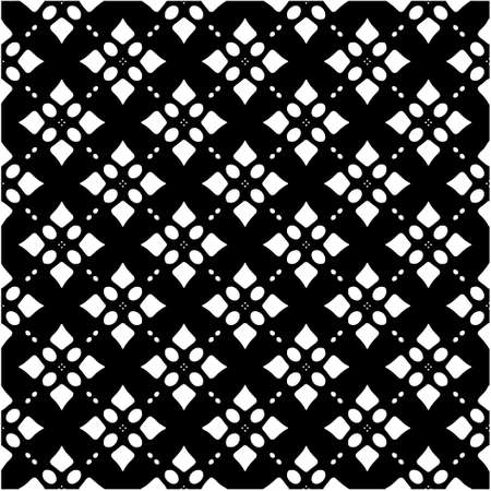floral seamless pattern background.Geometric ornament for wallpapers and backgrounds. Black and white pattern.のイラスト素材