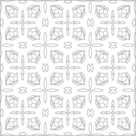 floral pattern background.Repeating geometric tiles from striped elements. Black pattern.のイラスト素材