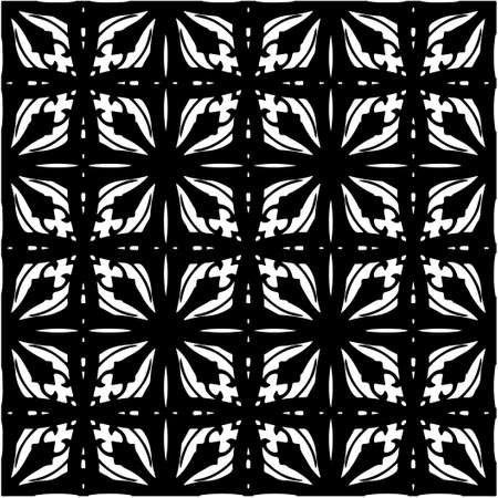 floral seamless pattern background.Geometric ornament for wallpapers and backgrounds. Black and white pattern.のイラスト素材