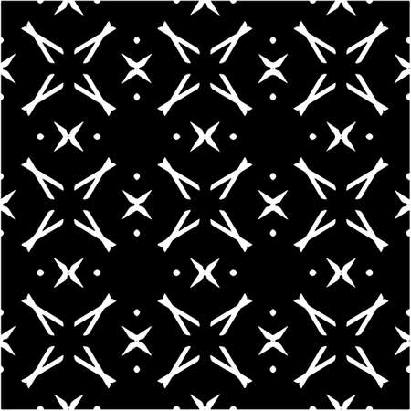 floral seamless pattern background.Geometric ornament for wallpapers and backgrounds. Black and white pattern.のイラスト素材