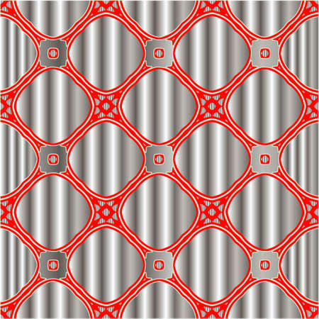 red pattern on a metal background. pattern for fabric, wallpaper, packaging. Decorative print.のイラスト素材