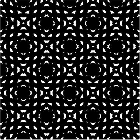 Flower geometric pattern. Seamless vector background. White and black ornament. Ornament for fabric, wallpaper, packaging. Decorative printのイラスト素材