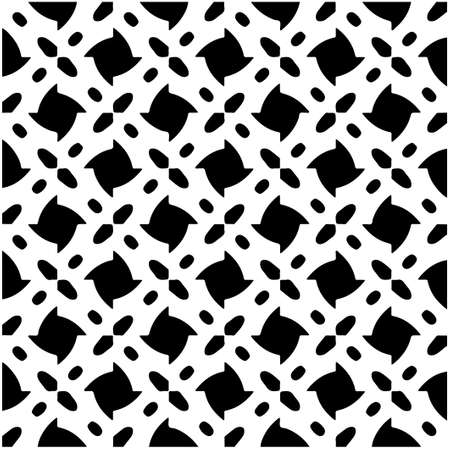 Seamless vector pattern in geometric ornamental style. Black pattern.のイラスト素材