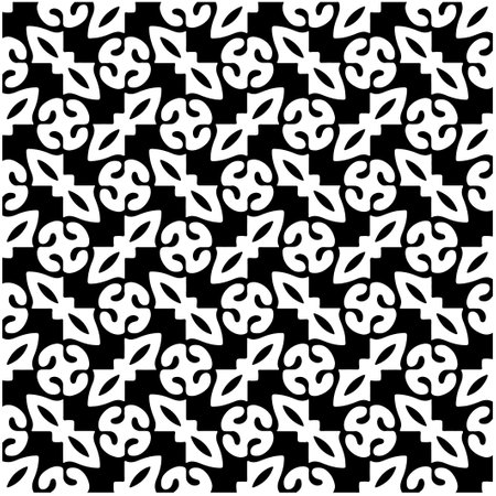Seamless vector pattern in geometric ornamental style. Black pattern.のイラスト素材