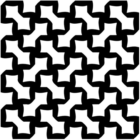 Seamless vector pattern in geometric ornamental style. Black pattern.のイラスト素材