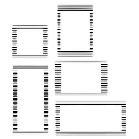 Set of black grunge frames on white backgroundのイラスト素材