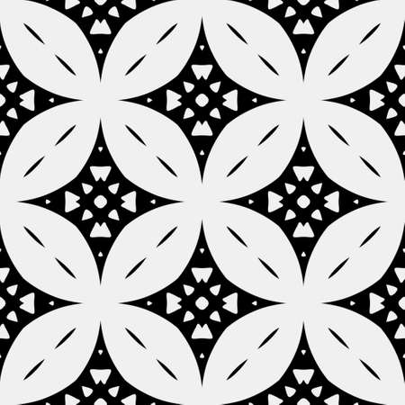 Seamless vector pattern in geometric ornamental style. Black  ornament.のイラスト素材