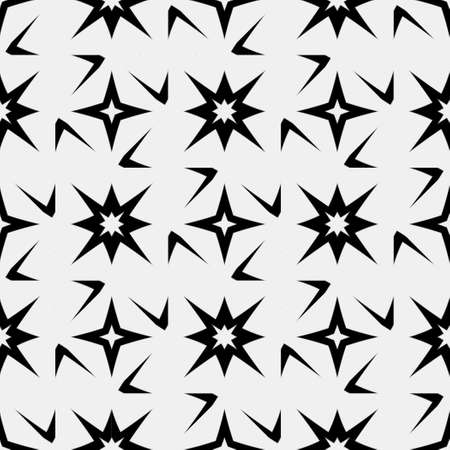 Seamless vector pattern in geometric ornamental style. Black  ornament.のイラスト素材