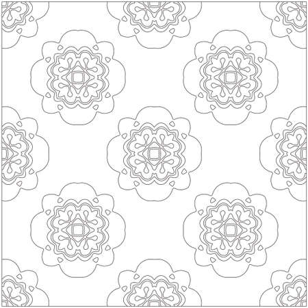 floral pattern background.Repeating geometric pattern from striped elements.  Black pattern.のイラスト素材